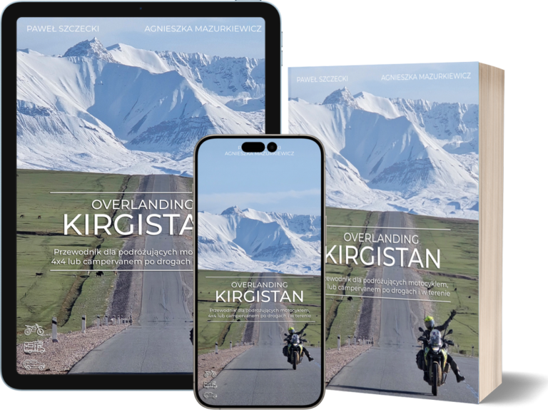 Couverture sur téléphone, tablette et livre - guide du kirghizistan.
